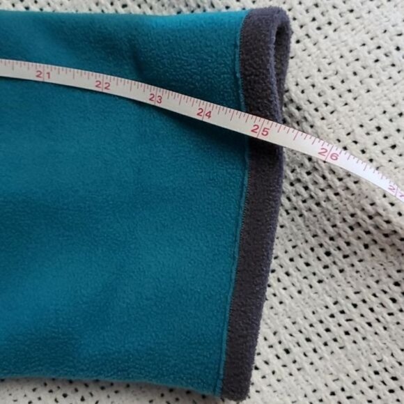 Vintage Reversible Sz 2X Gray/Teal Fleece Long Button Coat with Pockets - Picture 8 of 8